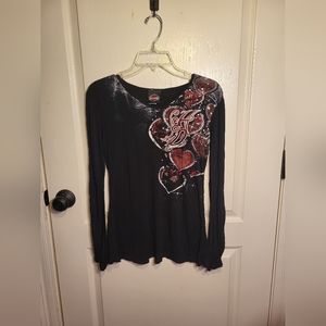 Vintage Woman's Heart Harley-Davidson Long Sleeve Top
